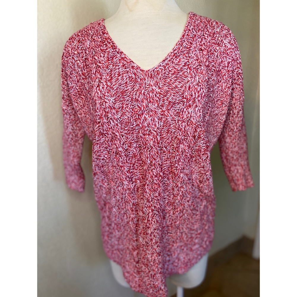 Pink knitted 3/4 sleeve shirt